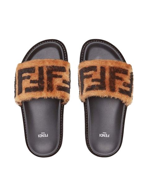 fendi brown fabric slippers|fendi crocodile shoes women.